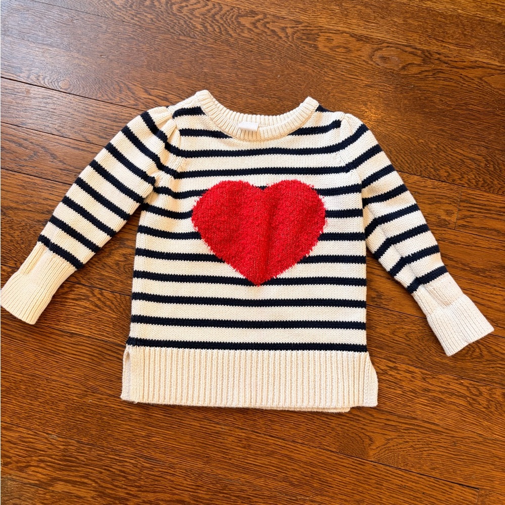 GAP Striped Sweater with Red Heart